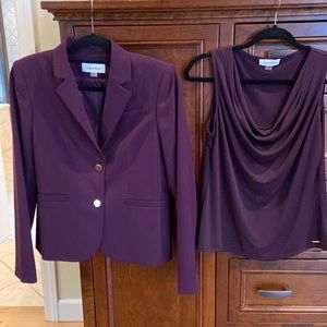 Calvin Klein Ladies (egg plant colored) matching jacket and sleeveless top.